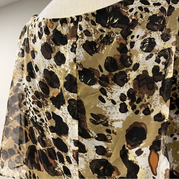 S.L. Fashions layered Leopard Print plus side scoop neck sleeveless Dress 22 W - Picture 7 of 13